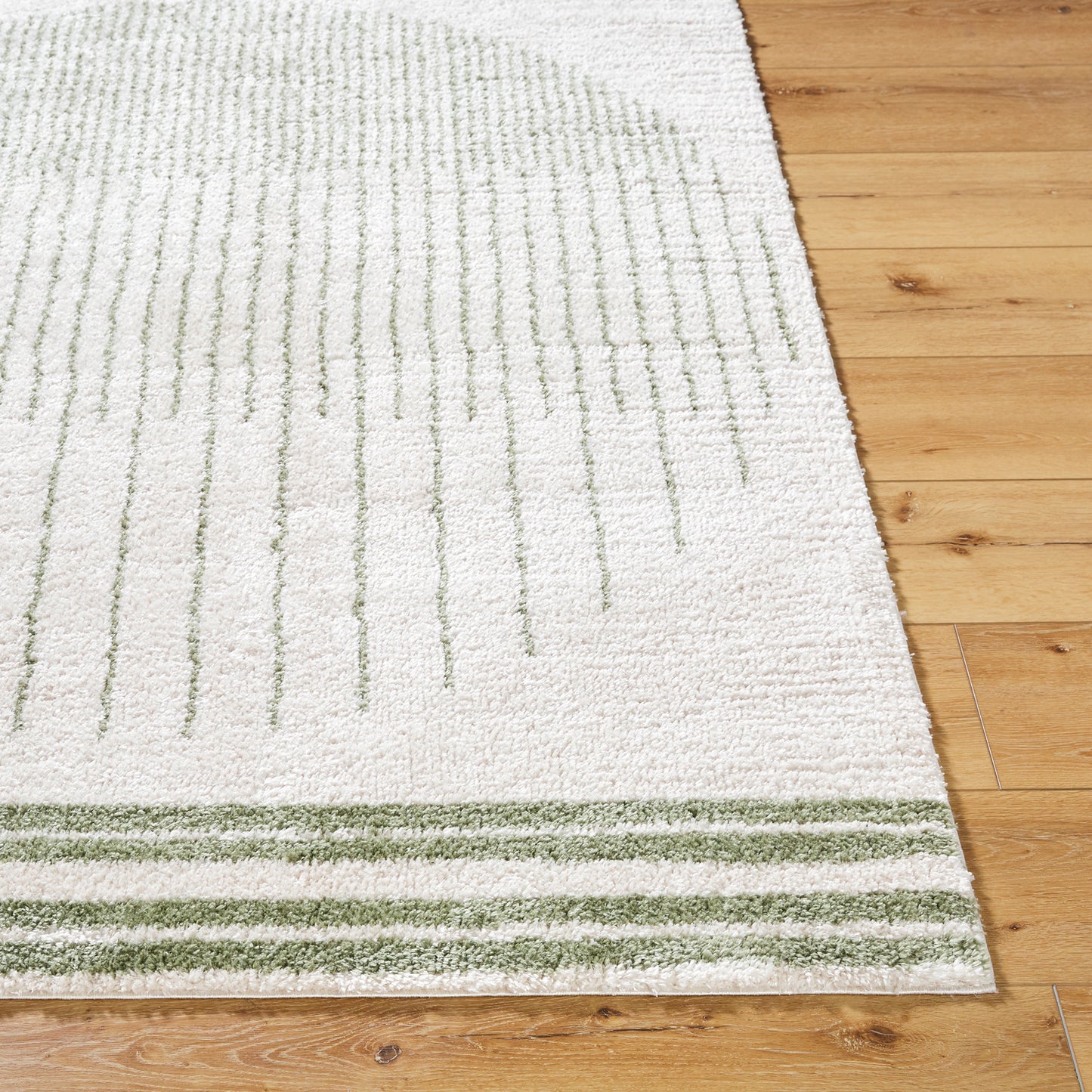 DONELLE Machine Washable Shaggy Boho Grass Green Area Rug