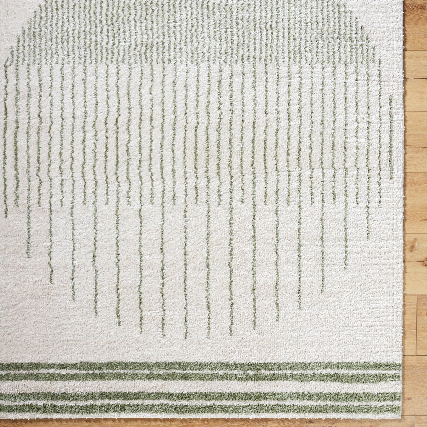 DONELLE Machine Washable Shaggy Boho Grass Green Area Rug