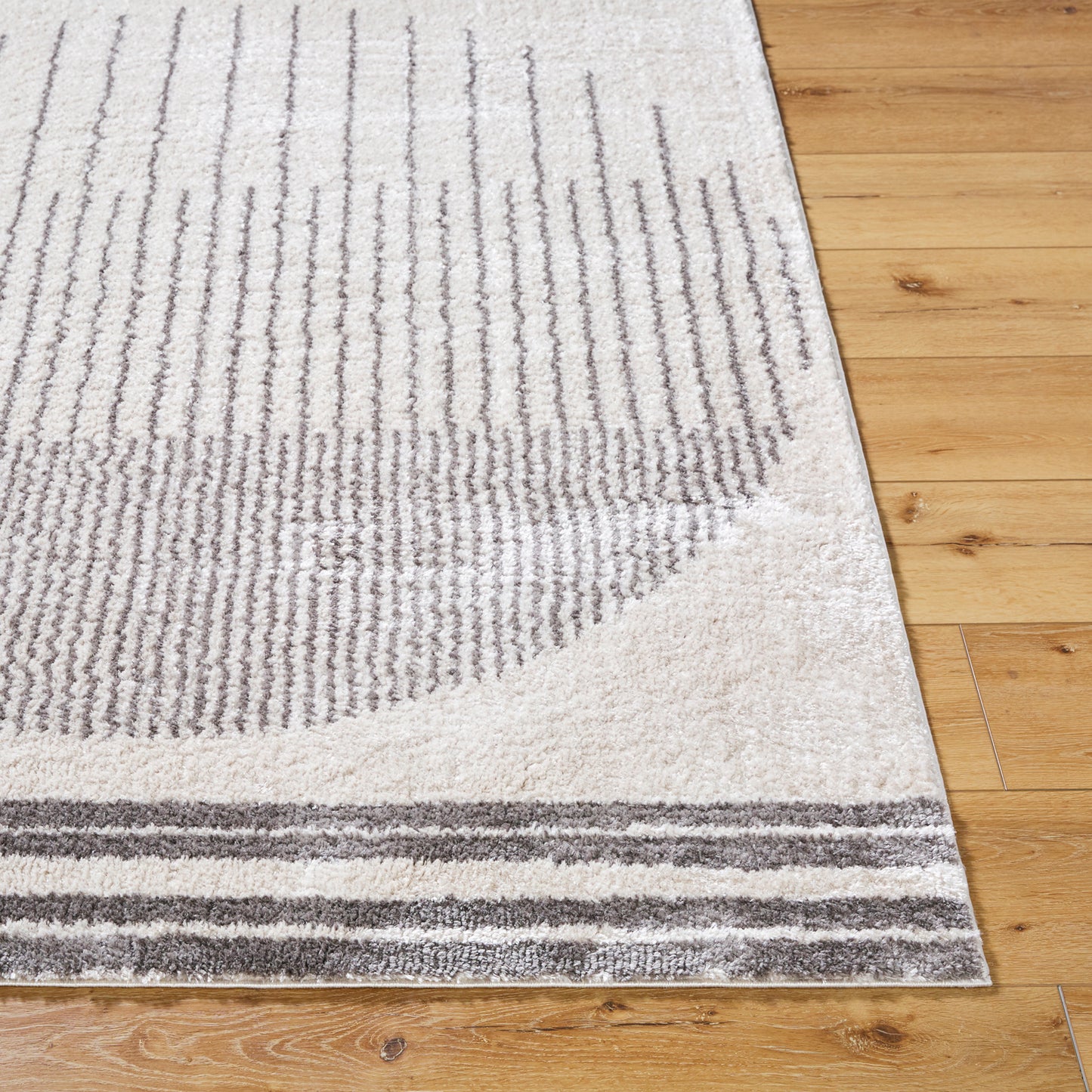 DONELLE Machine Washable Shaggy Boho Charcoal Area Rug