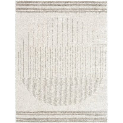 DONELLE Machine Washable Shaggy Boho Medium Grey Area Rug