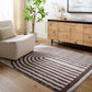 ANELLE Machine Washable Shaggy Boho Dark Brown Area Rug