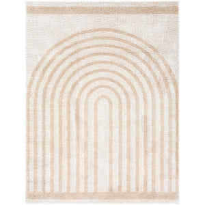 ANELLE Machine Washable Shaggy Boho Beige Area Rug