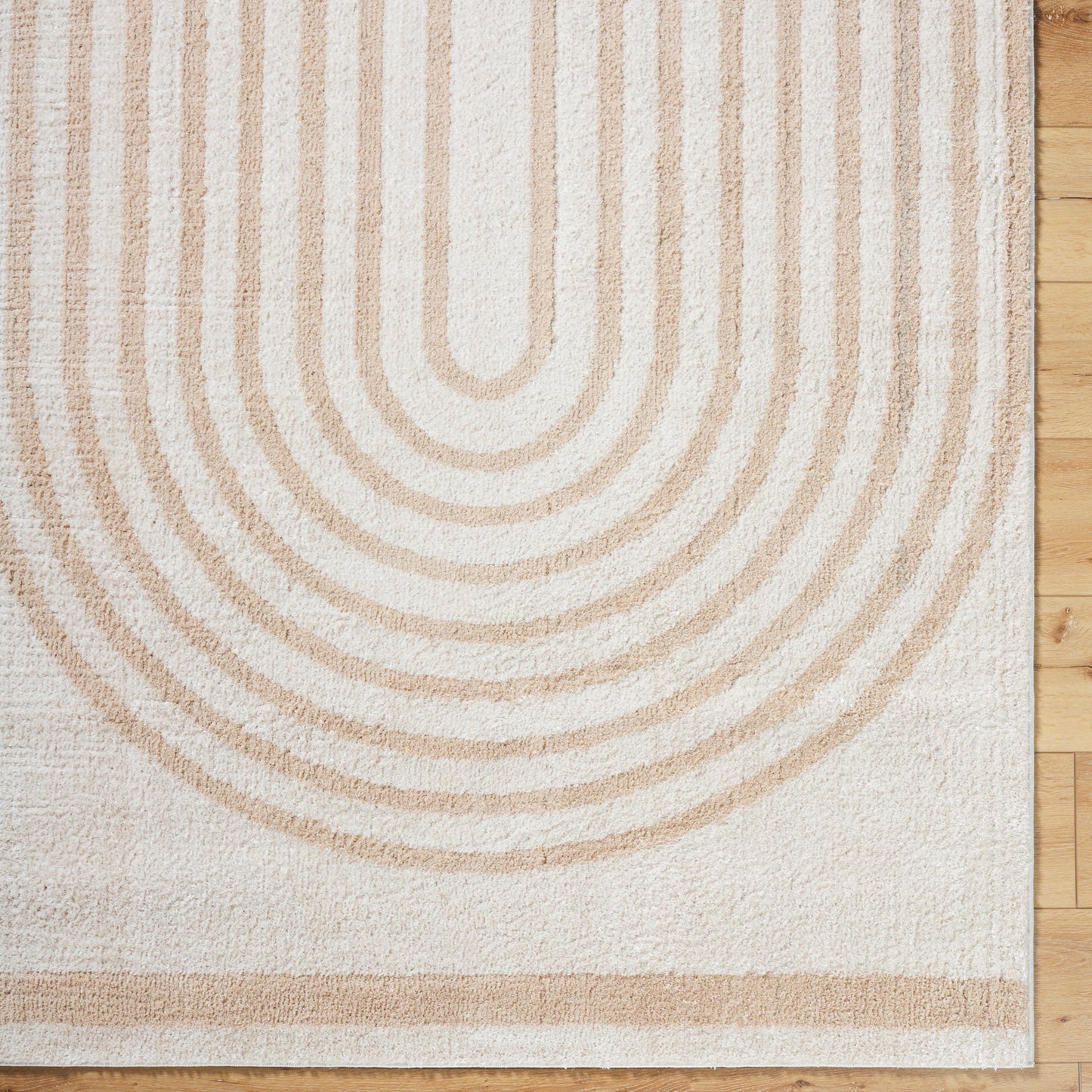 ANELLE Machine Washable Shaggy Boho Beige Area Rug