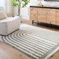 ANELLE Machine Washable Shaggy Boho Grass Green Area Rug