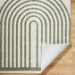 ANELLE Machine Washable Shaggy Boho Grass Green Area Rug