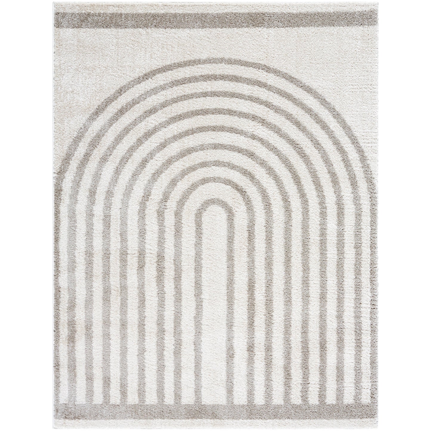 ANELLE Machine Washable Shaggy Boho Medium Grey Area Rug