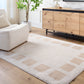 MAELLE Machine Washable Shaggy Boho Beige Area Rug