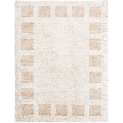 MAELLE Machine Washable Shaggy Boho Beige Area Rug