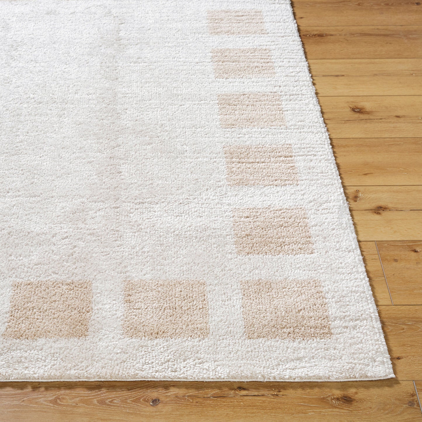 MAELLE Machine Washable Shaggy Boho Beige Area Rug