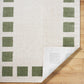 MAELLE Machine Washable Shaggy Boho Grass Green Area Rug