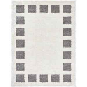 MAELLE Machine Washable Shaggy Boho Charcoal Area Rug