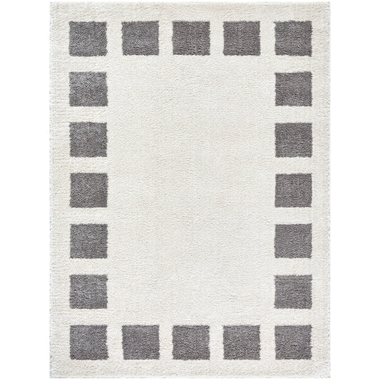 MAELLE Machine Washable Shaggy Boho Charcoal Area Rug