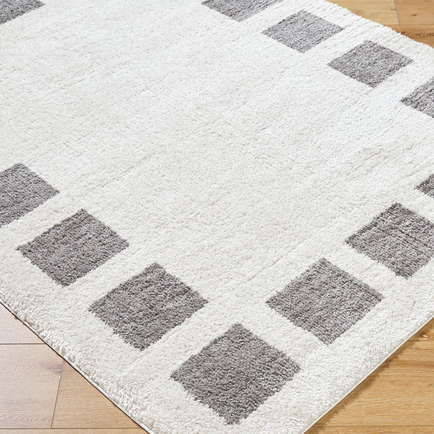 MAELLE Machine Washable Shaggy Boho Charcoal Area Rug