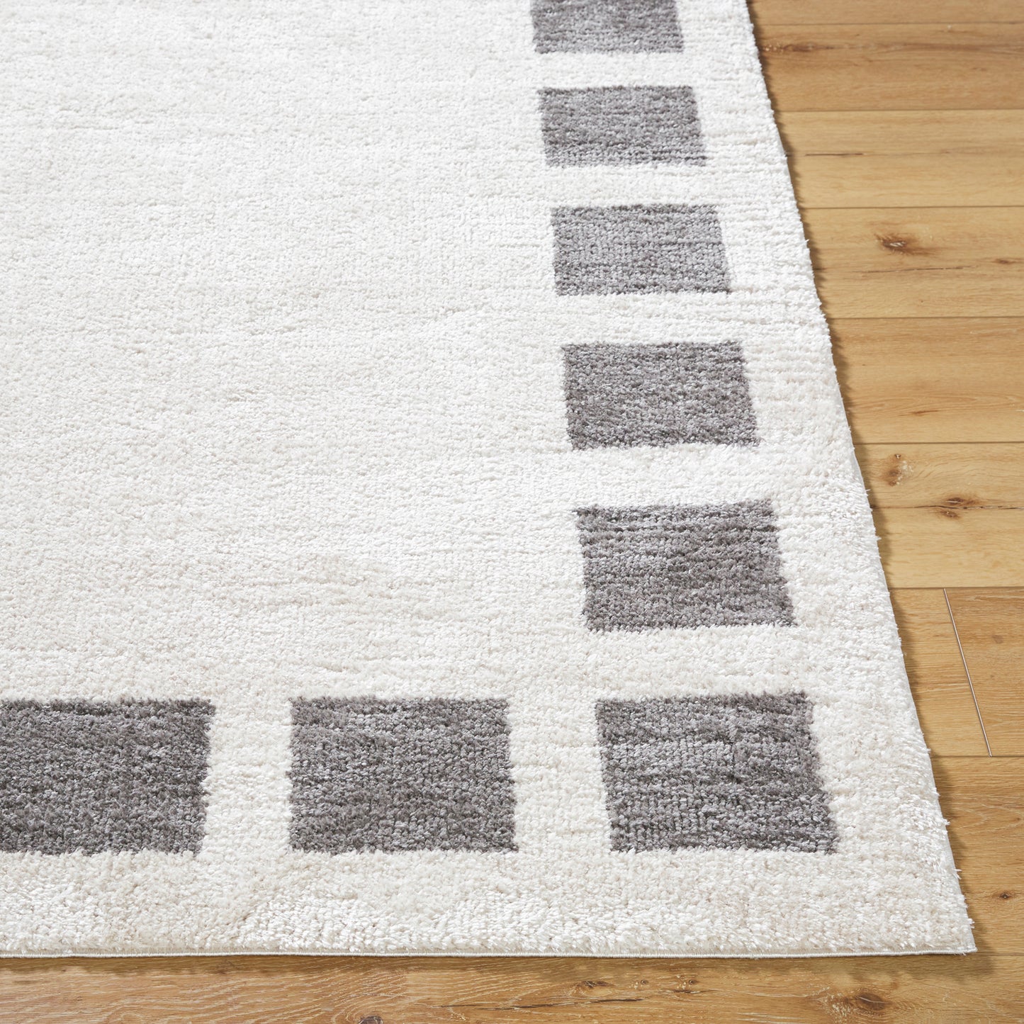 MAELLE Machine Washable Shaggy Boho Charcoal Area Rug