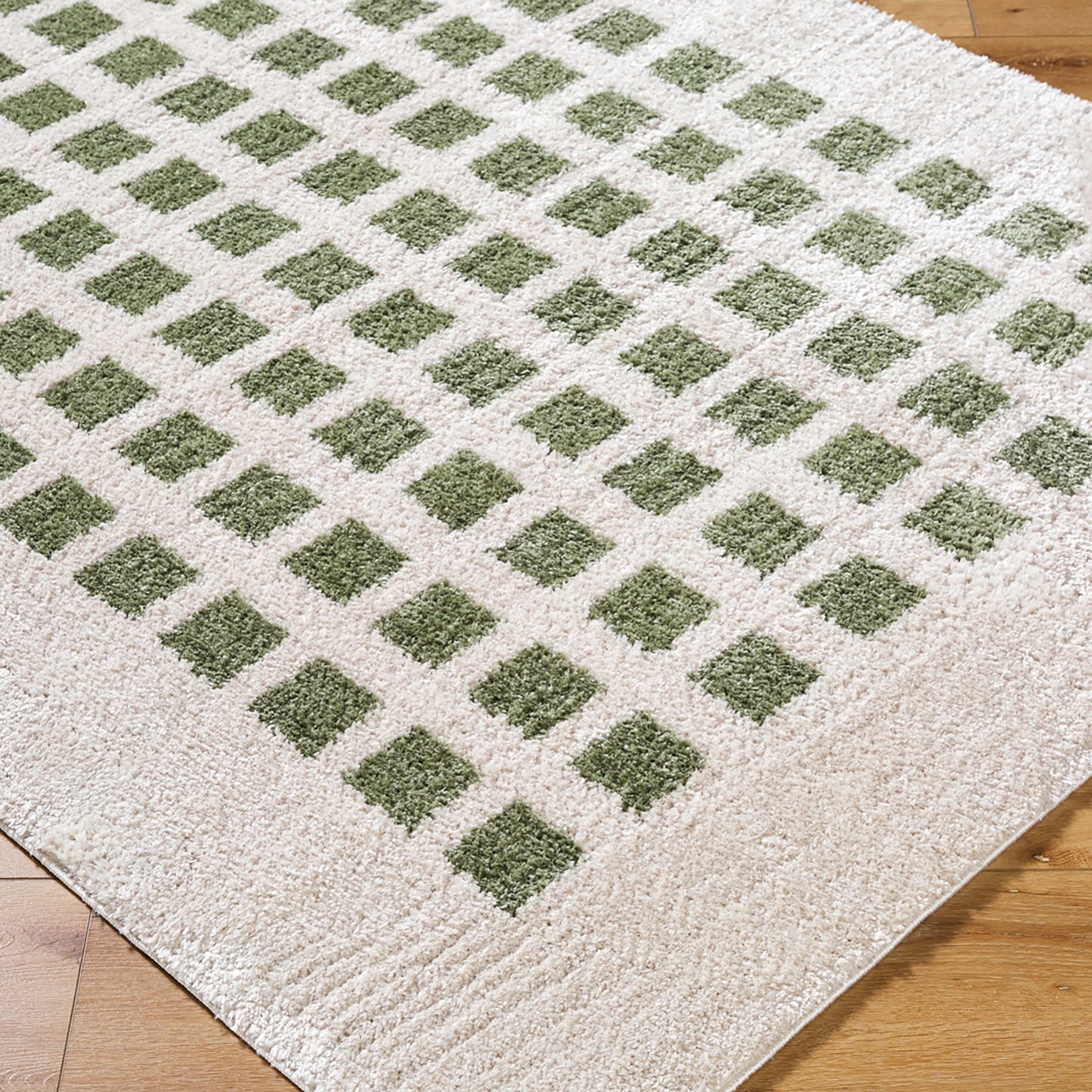 GISELE Machine Washable Shaggy Boho Grass Green Area Rug