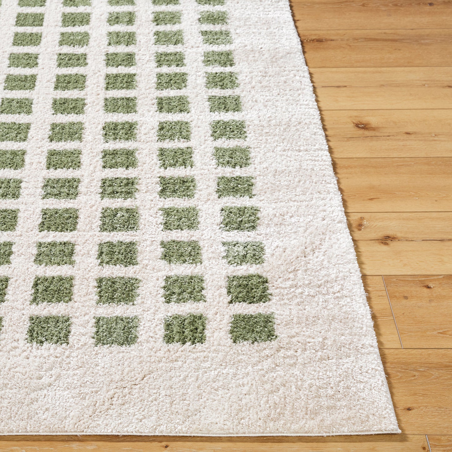 GISELE Machine Washable Shaggy Boho Grass Green Area Rug