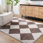 JOELLE Machine Washable Shaggy Boho Dark Brown Area Rug