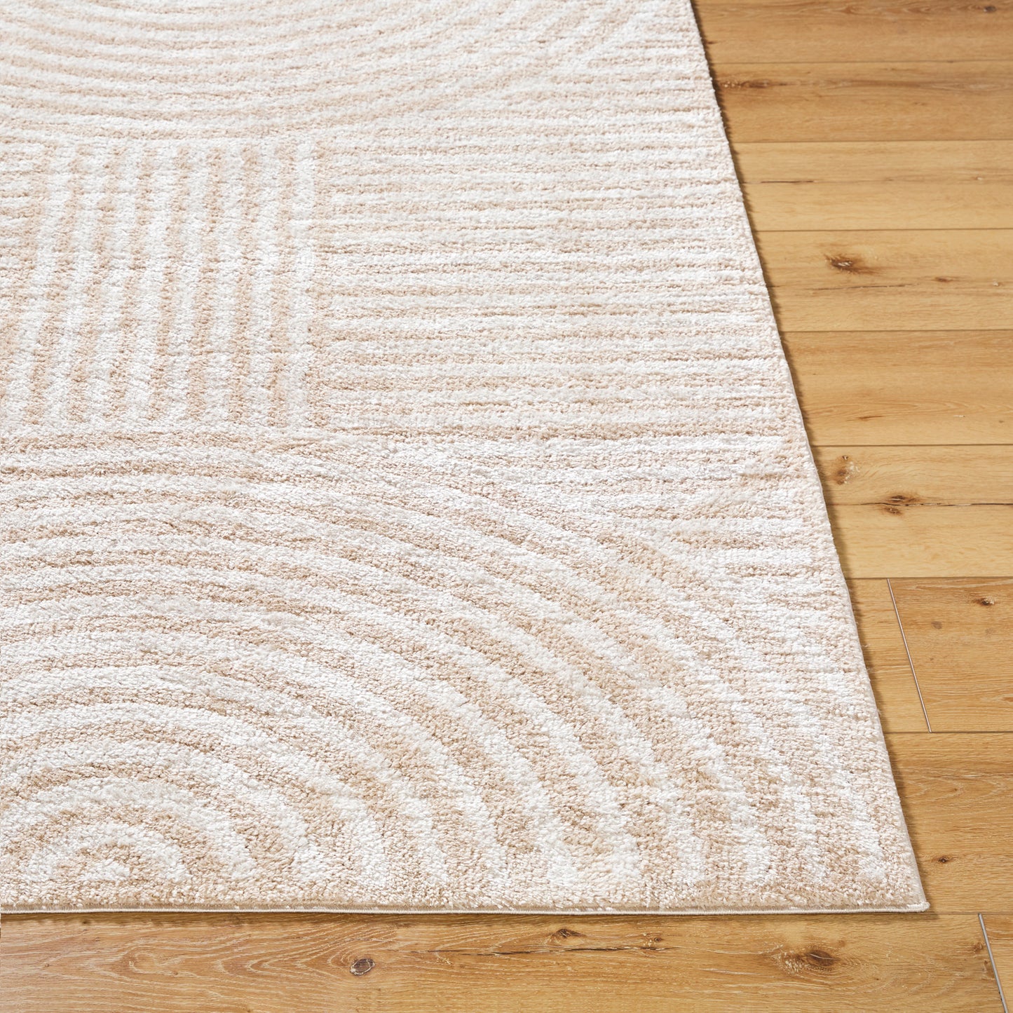 ESTELLE Machine Washable Shaggy Boho Beige Area Rug