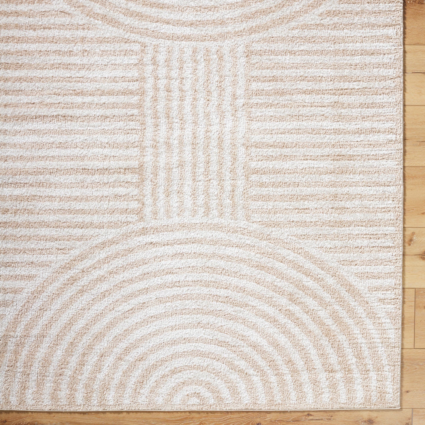 ESTELLE Machine Washable Shaggy Boho Beige Area Rug