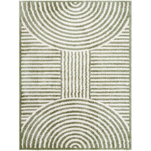 ESTELLE Machine Washable Shaggy Boho Grass Green Area Rug