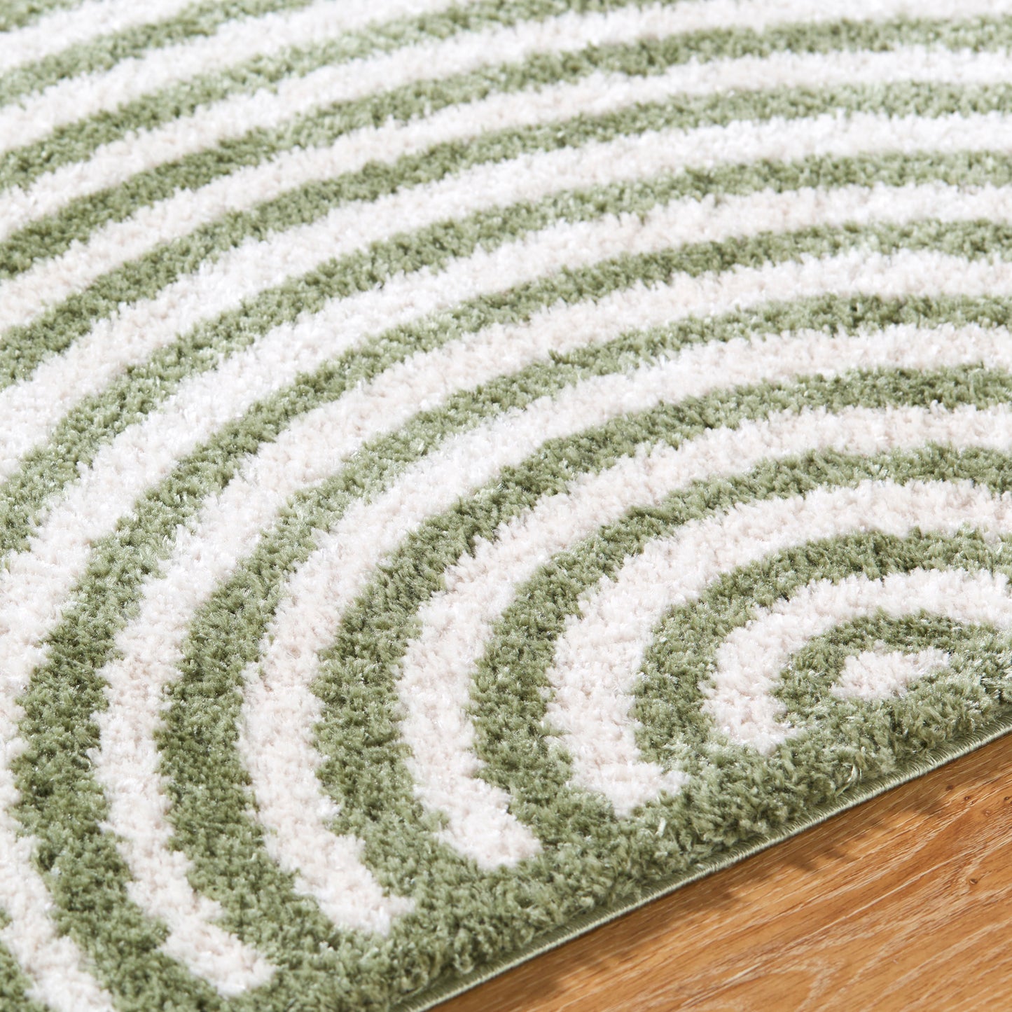 ESTELLE Machine Washable Shaggy Boho Grass Green Area Rug