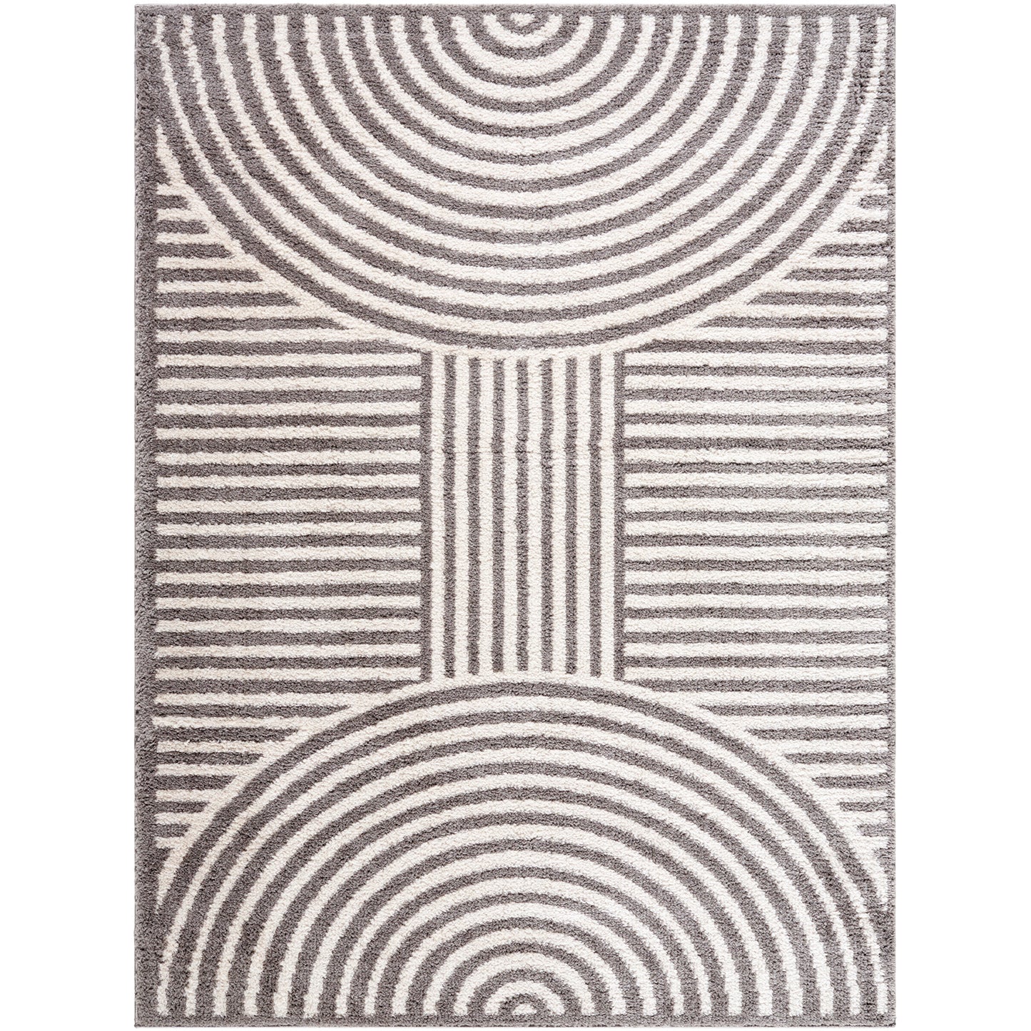 ESTELLE Machine Washable Shaggy Boho Charcoal Area Rug