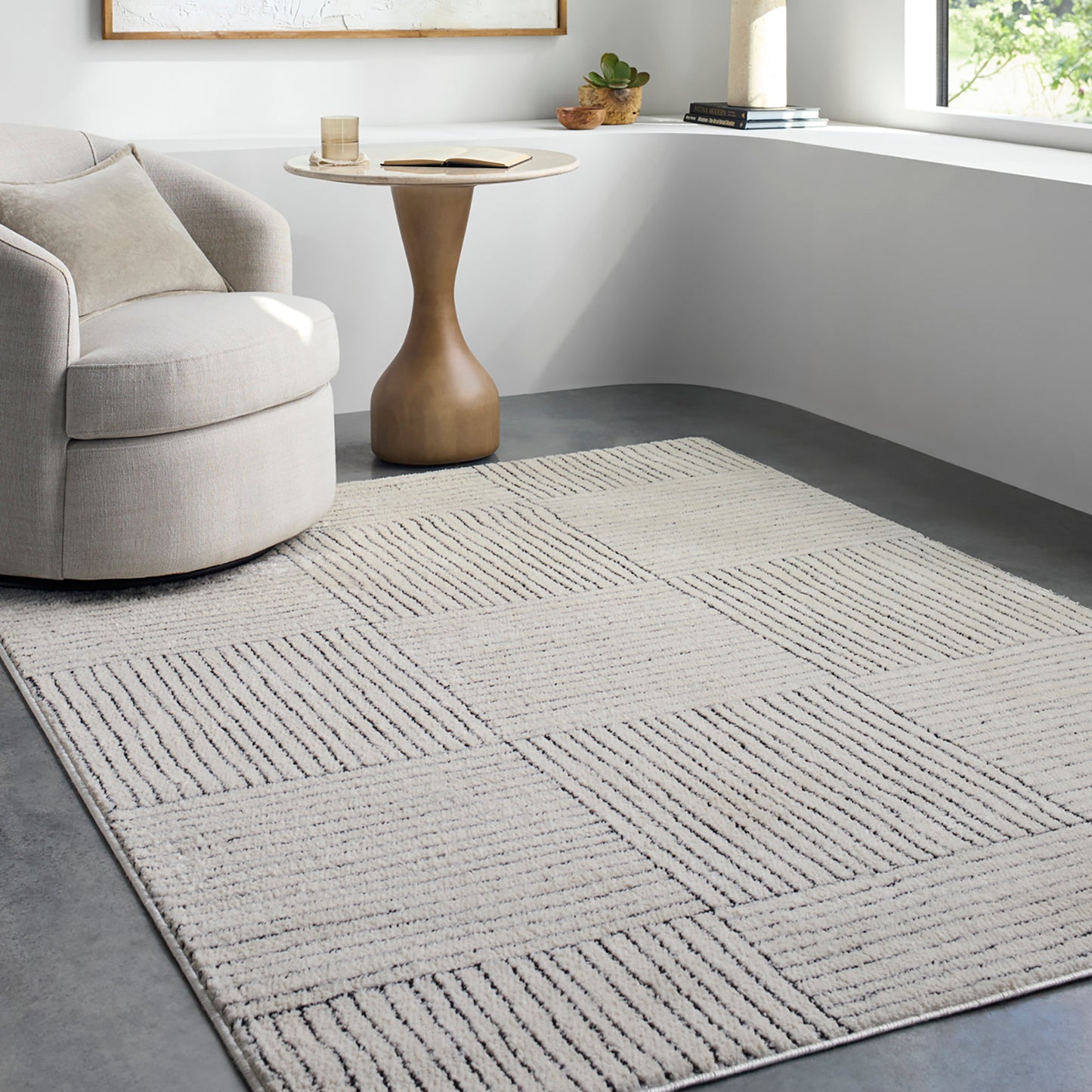 LIVIA Galey Alix x Surya Boho Scandi High Pile Ivory Dark Brown Runner Rug