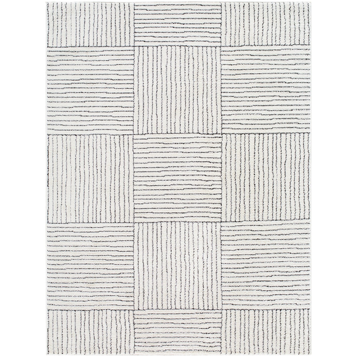 LIVIA Galey Alix x Surya Boho Scandi High Pile Ivory Dark Brown Runner Rug