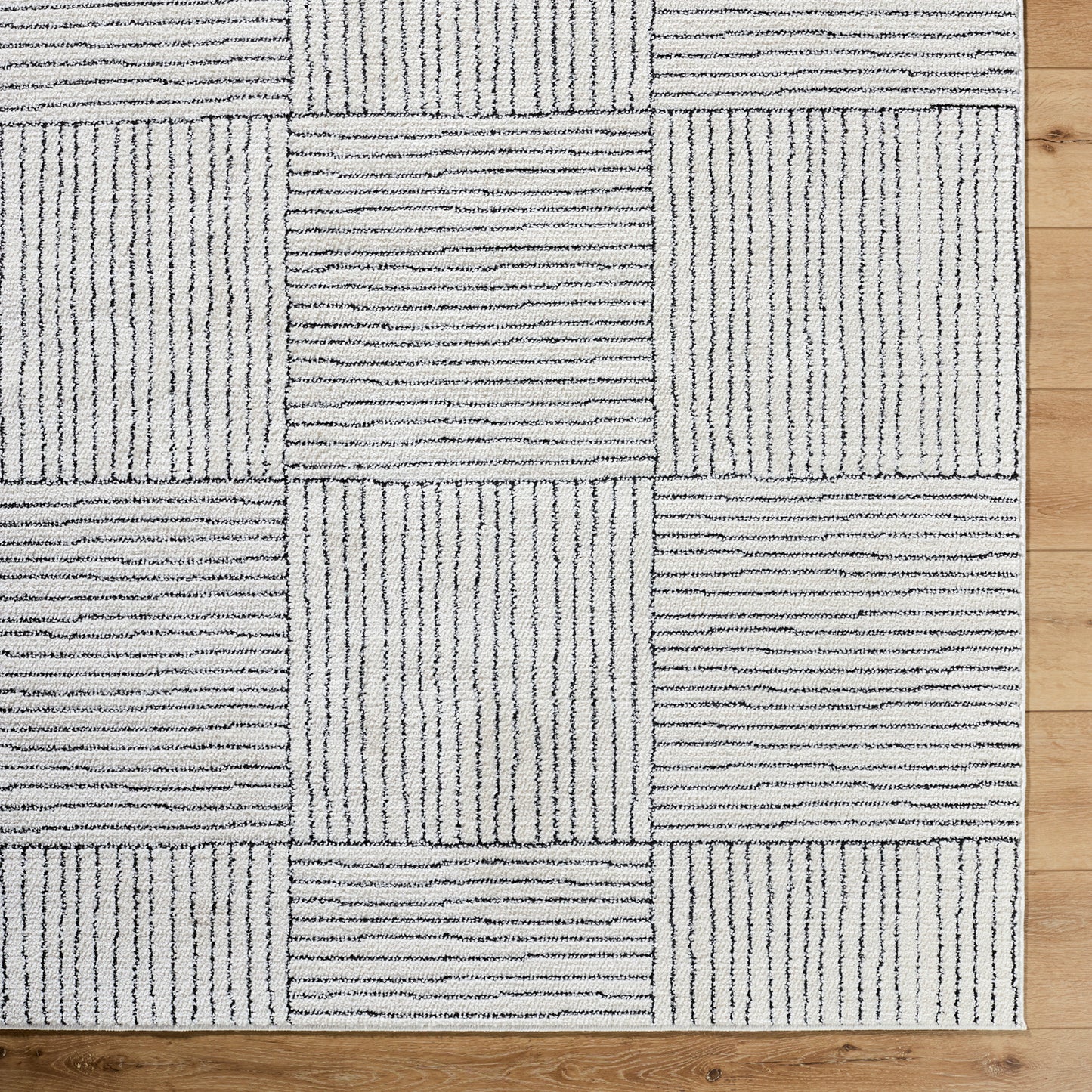 LIVIA Galey Alix x Surya Boho Scandi High Pile Ivory Black Runner Rug