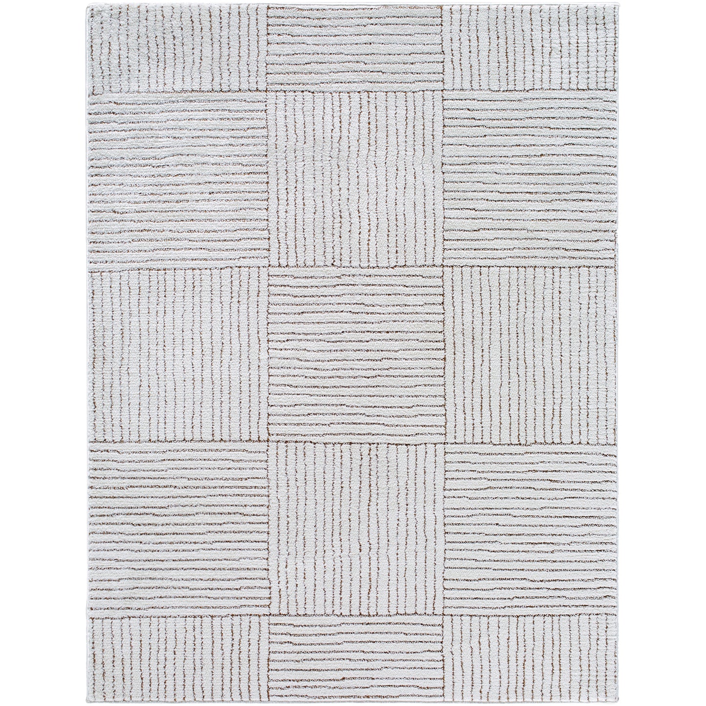 LIVIA Galey Alix x Surya Boho Scandi High Pile Ivory Dark Brown Runner Rug