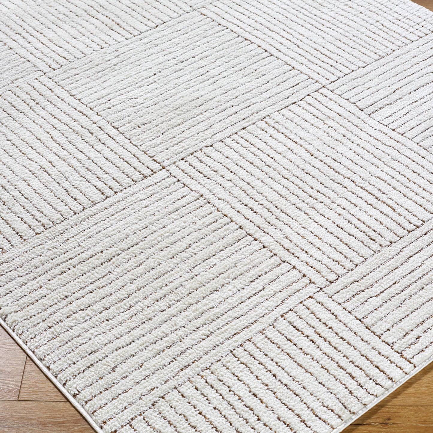 LIVIA Galey Alix x Surya Boho Scandi High Pile Ivory Dark Brown Runner Rug