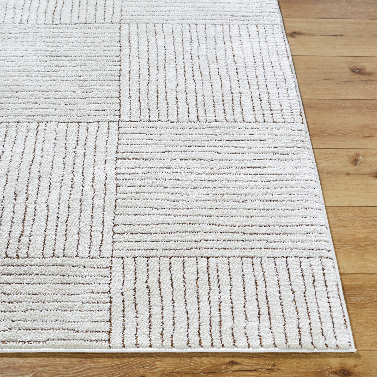 LIVIA Galey Alix x Surya Boho Scandi High Pile Ivory Dark Brown Runner Rug