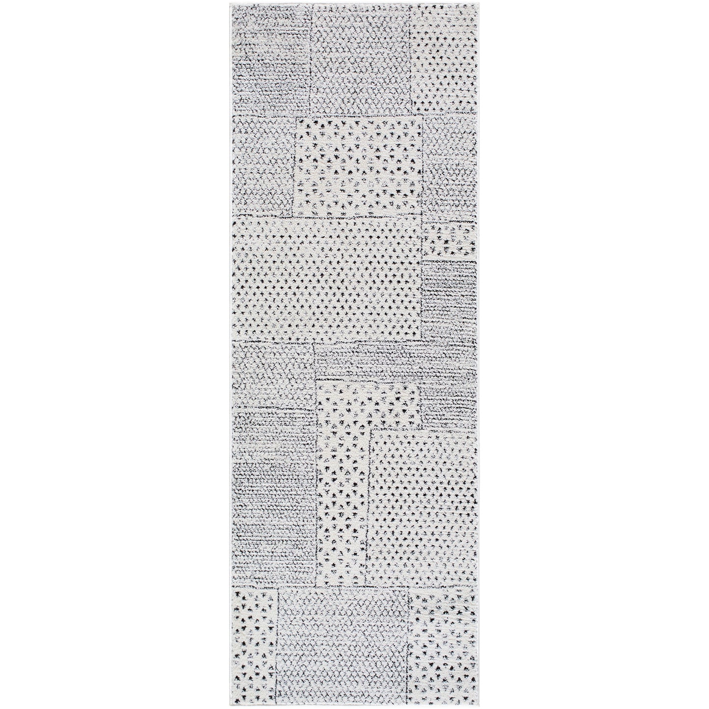 TALIA Galey Alix x Surya Boho Scandi High Pile Ivory Black Runner Rug