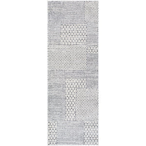 TALIA Galey Alix x Surya Boho Scandi High Pile Ivory Black Runner Rug