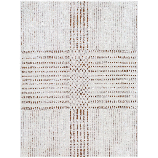 MINA Galey Alix x Surya Boho Scandi High Pile Ivory Dark Brown Runner Rug