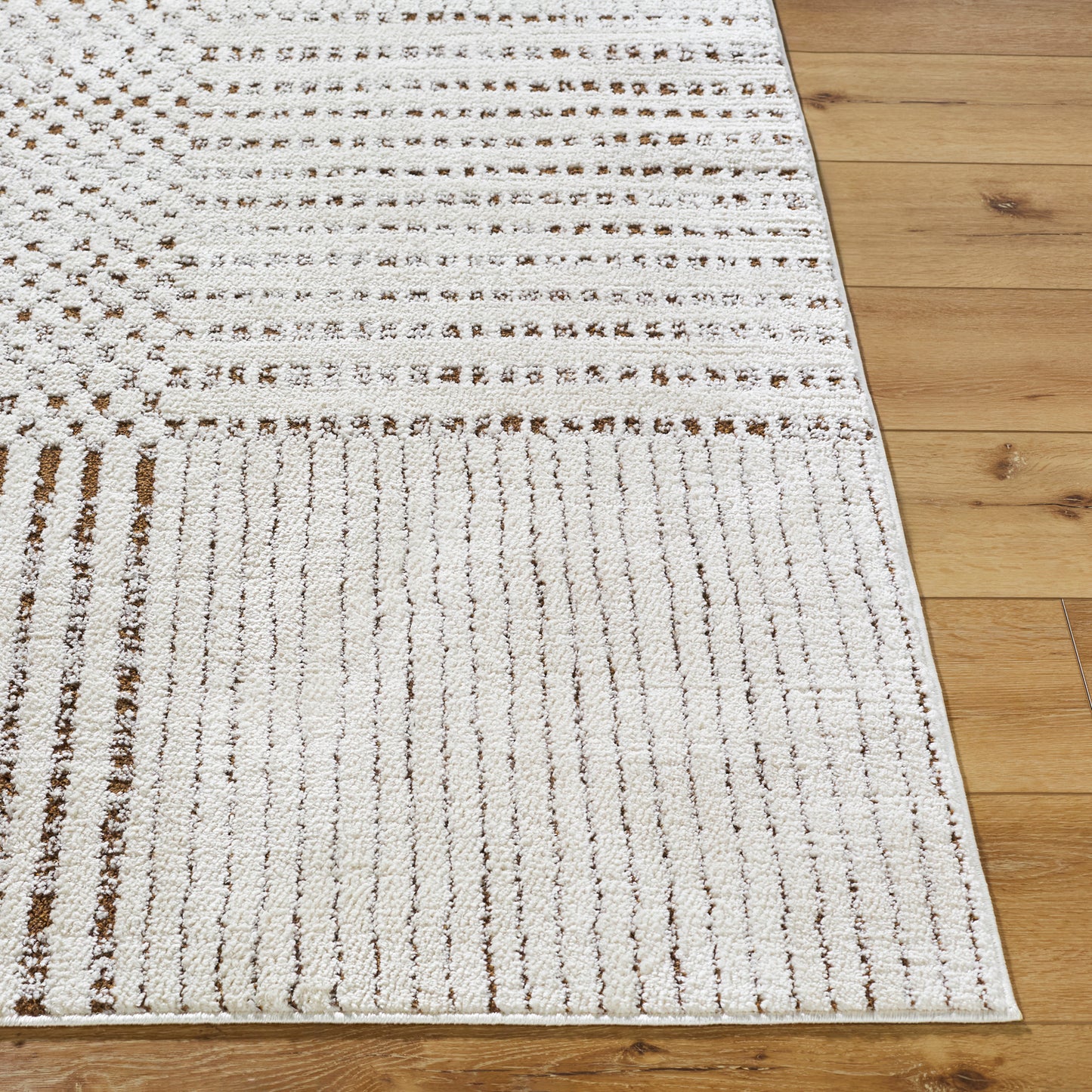 MINA Galey Alix x Surya Boho Scandi High Pile Ivory Dark Brown Runner Rug