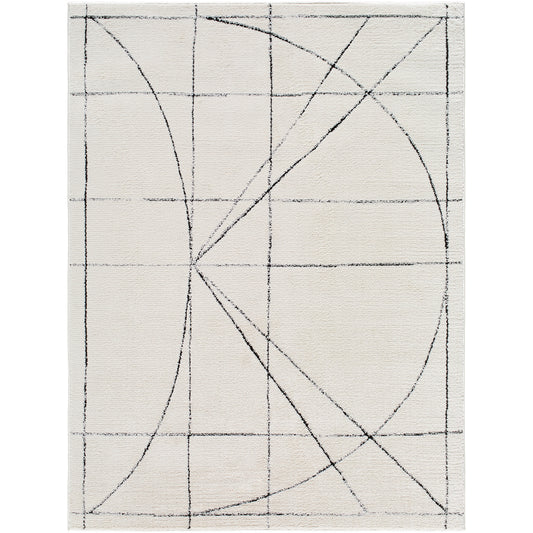 ELIA Galey Alix x Surya Boho Scandi High Pile Ivory Black Runner Rug