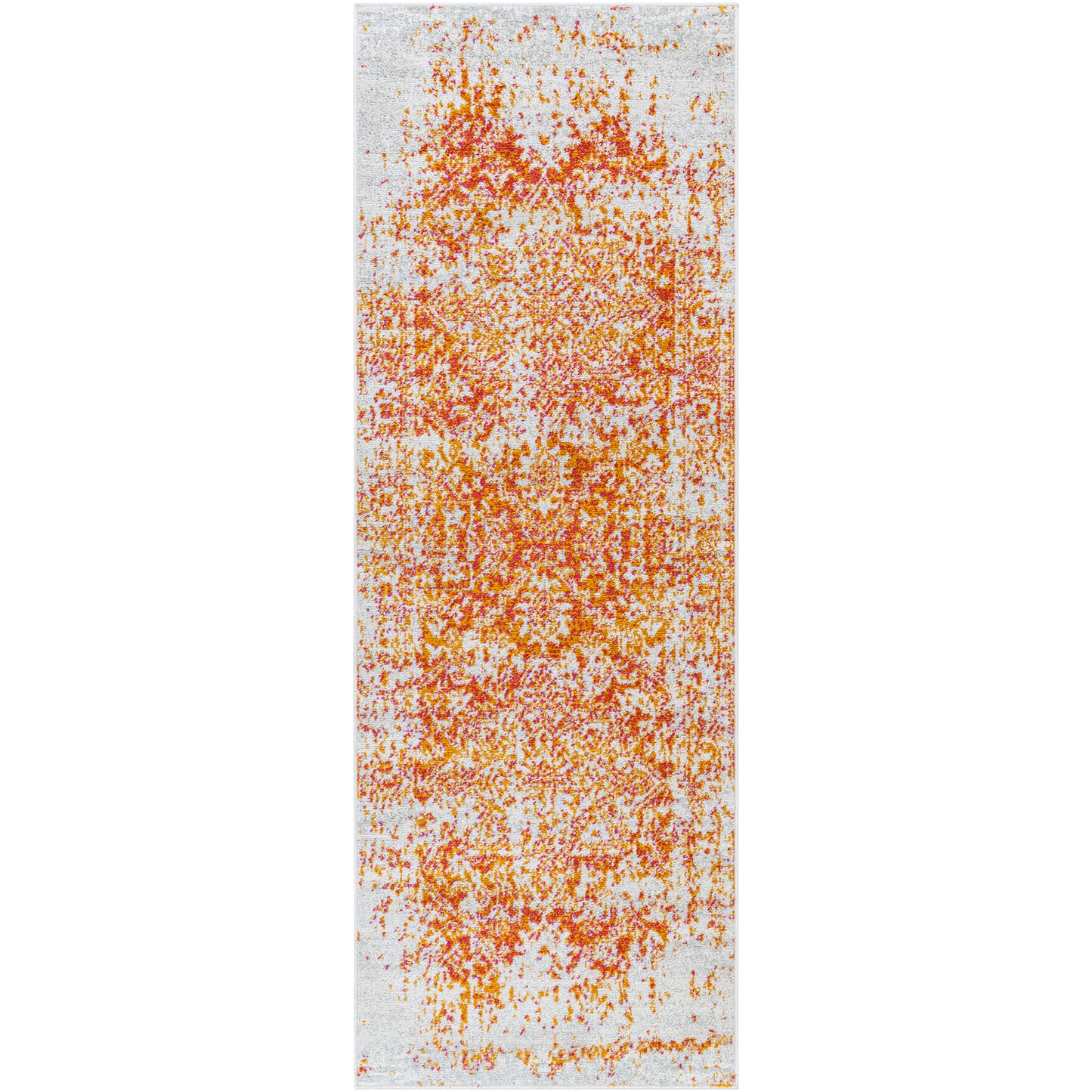 AMELIA Vintage Rug I Living Room, Bedroom, Dining I Traditional Oriental Boho Rug, Soft Area Rug, Short Pile, Easy Care I Orange, Beige