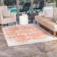 AMELIA Vintage Traditional Oriental Boho Orange White Area Rug