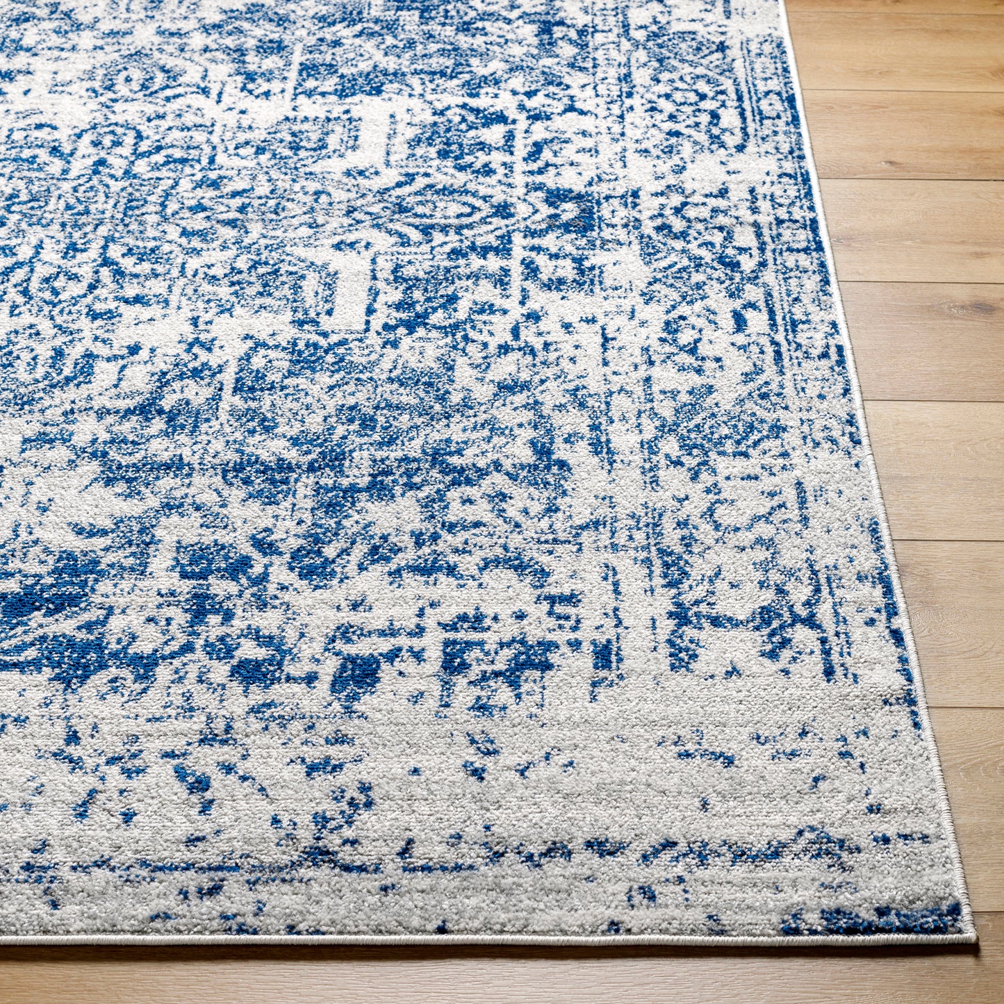 AMELIA Vintage Rug I Living Room, Bedroom, Hallway I Traditional Oriental Boho Rug, Soft Area Rug, Short Pile, Easy Care I Blue, Beige