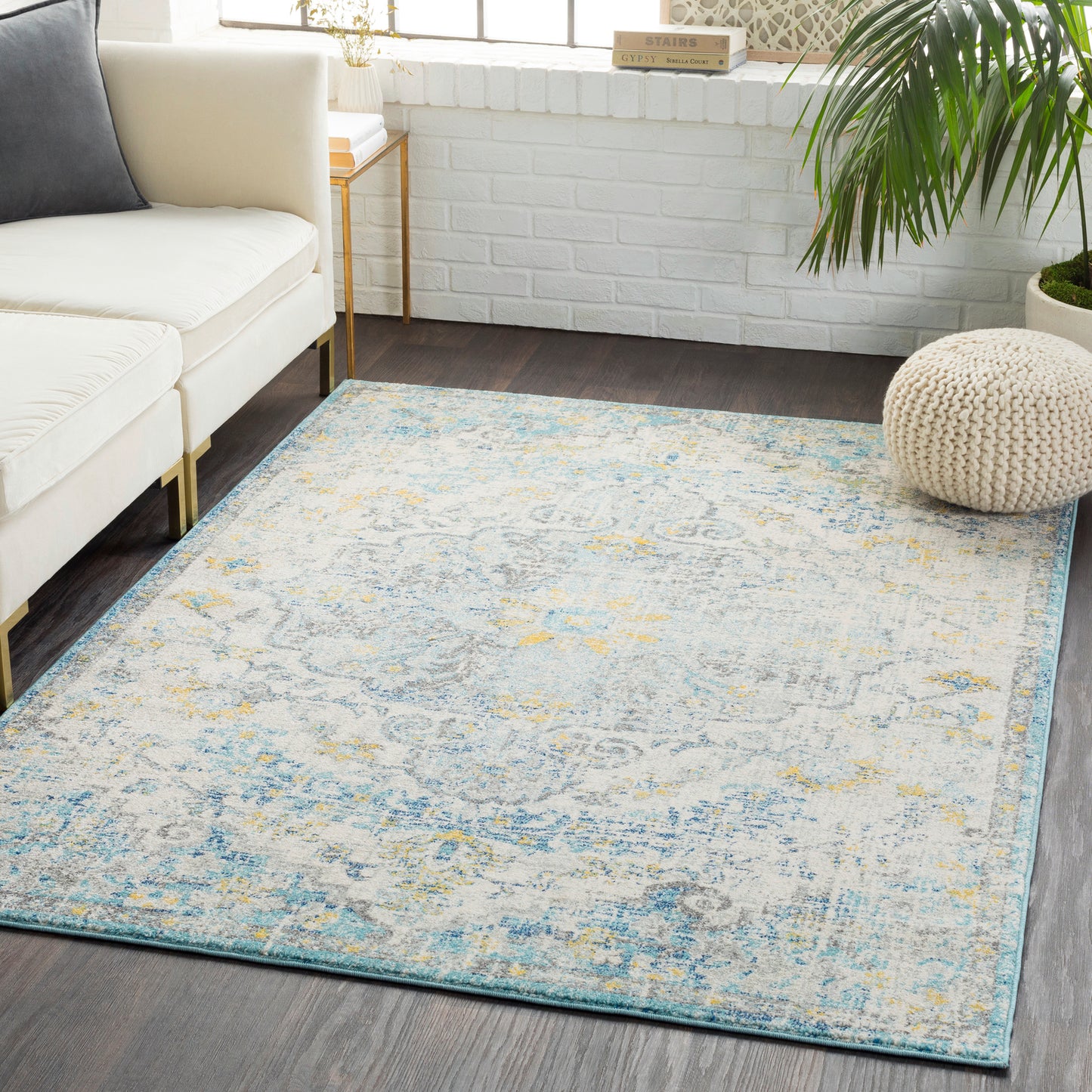 OLIVIA Vintage Rug I Living Room, Bedroom, Dining I Traditional Oriental Boho Rug, Soft Area Rug, Short Pile I Multicolour, Yellow