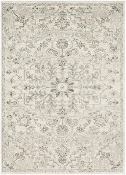 OLIVIA Vintage Rug I Living Room, Bedroom, Dining I Traditional Oriental Boho Rug, Soft Area Rug, Short Pile, Easy Care I Grey, Beige