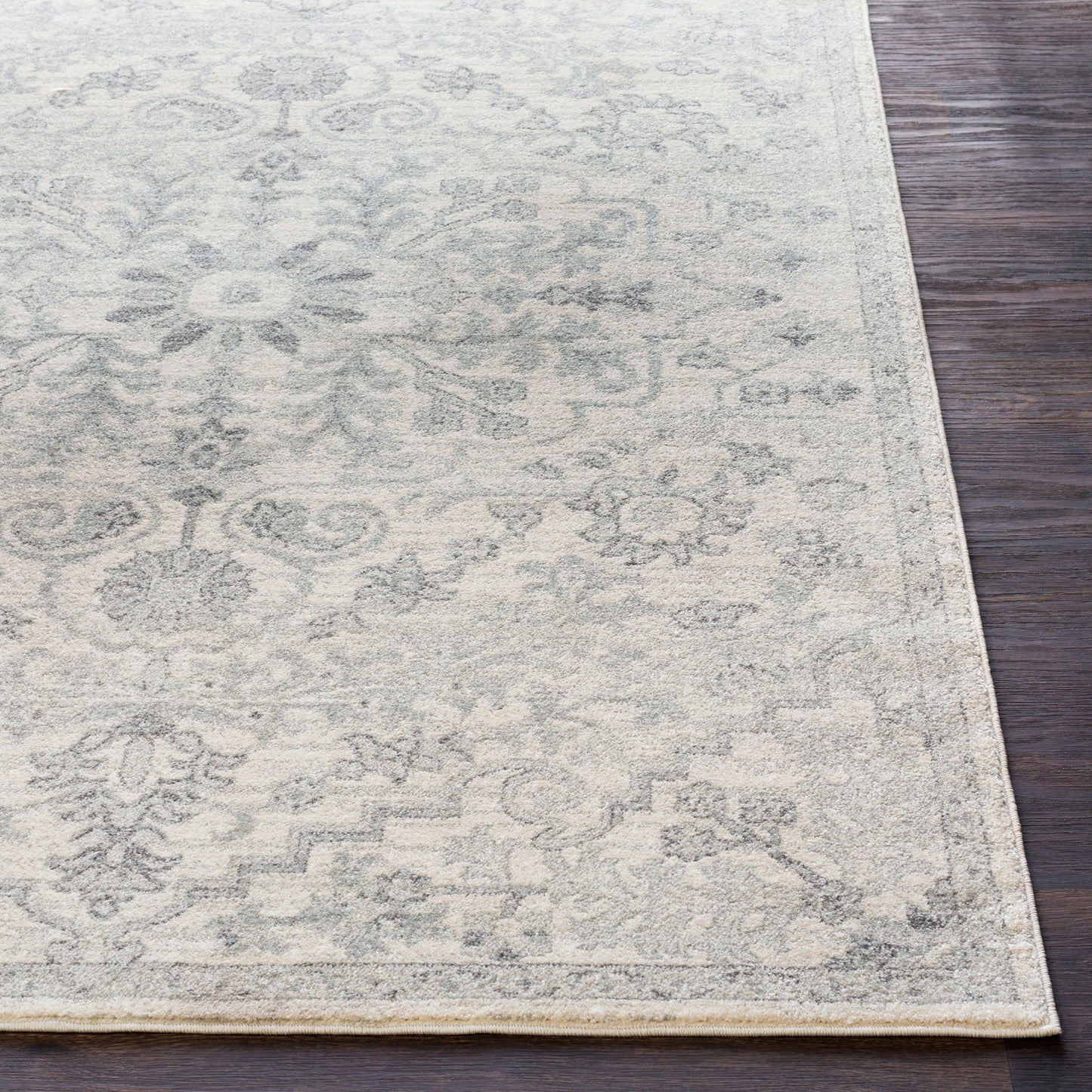 OLIVIA Vintage Rug I Living Room, Bedroom, Dining I Traditional Oriental Boho Rug, Soft Area Rug, Short Pile, Easy Care I Grey, Beige