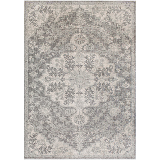 OLIVIA Vintage Traditional Oriental Boho Charcoal Area Rug