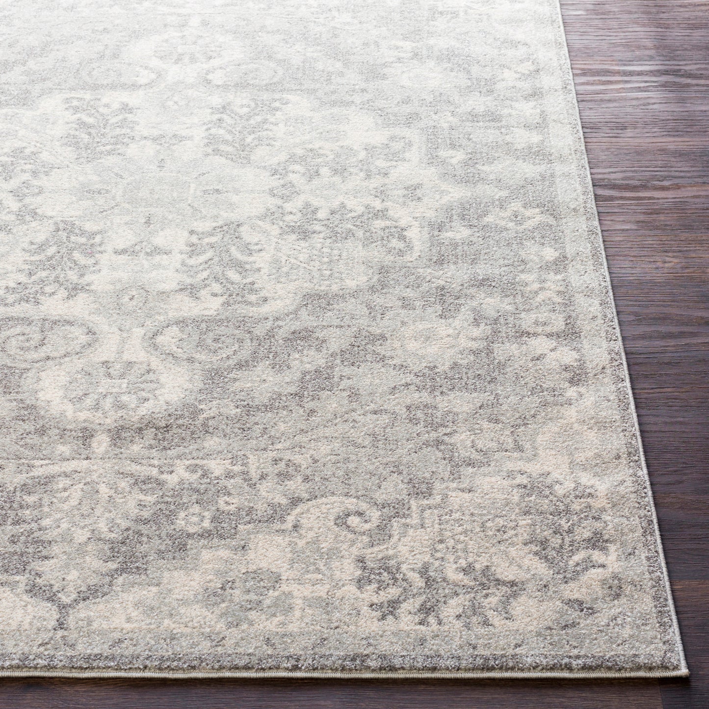 OLIVIA Vintage Rug I Living Room, Bedroom, Dining I Traditional Oriental Boho Rug, Soft Area Rug, Short Pile, Easy Care I Beige, Grey