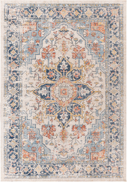 BISHOP HILL In- & Outdoor Traditional Boho Dark Blue Rug