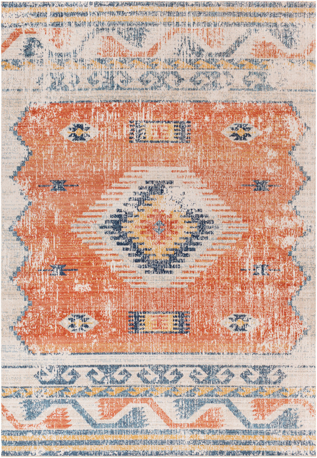 BUFFALO GROVE In- & Outdoor Boho Burnt Orange Rug