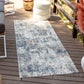 ST LUCAS In- & Outdoor Rug I Balcony, Terrace, Kitchen, Garden, Patio I Modern Boho Rug, UV Weather Stain Resistant I Blue, Grey