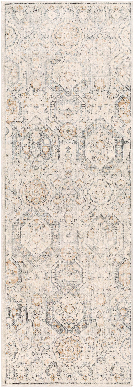 GEELBROEK Vintage Traditional Oriental Boho Tan Ivory Area Rug