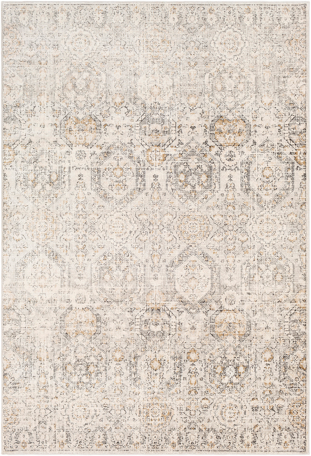 GEELBROEK Vintage Traditional Oriental Boho Tan Ivory Area Rug